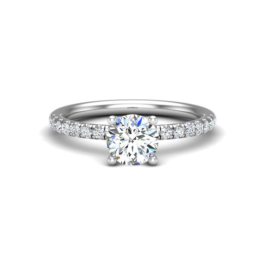 Geranium Hidden Halo with Pave Band