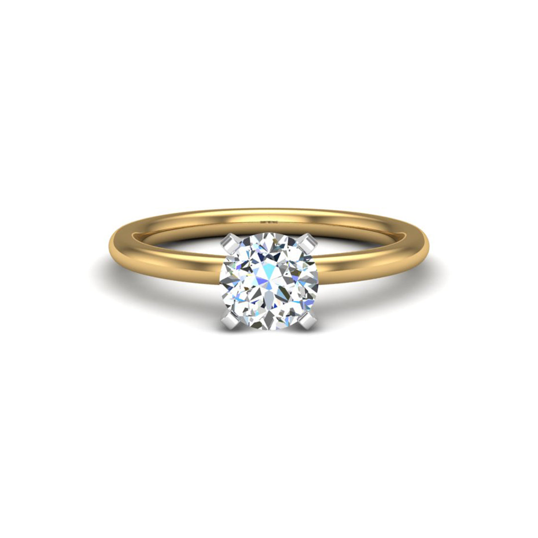 Orchid 4 Prong Solitaire Engagement Ring - 14KT Yellow Gold