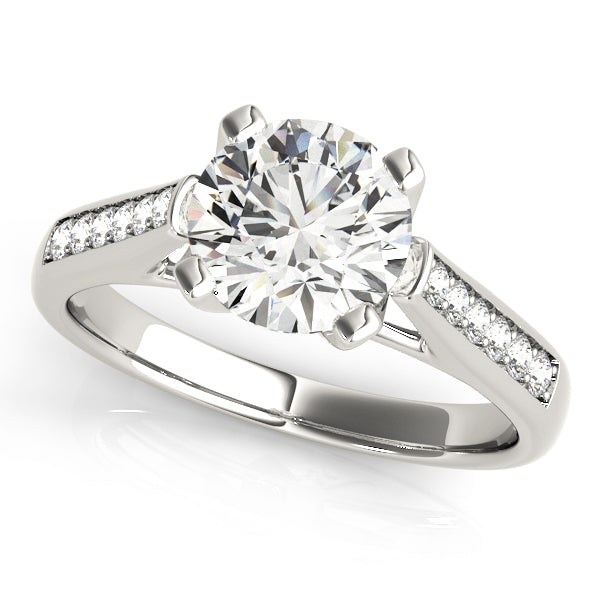 BEZEL-PAVE-ENGAGEMENT-RING - 14KT White Gold