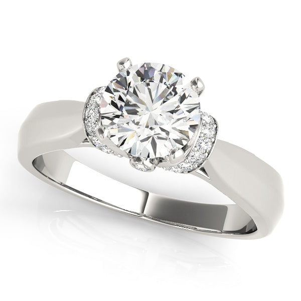 SIDE-STONE-ENGAGEMENT-RING - 14KT White Gold