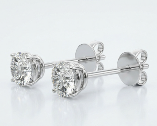 10 CT Diamond Stud Earrings in 18K Gold