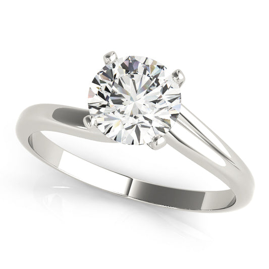 ROSE TWISTED SHANK ENGAGEMENT RING - 14KT White Gold